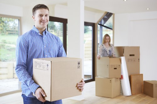 Professional movers loading a vehicle for a relocation in Fulham