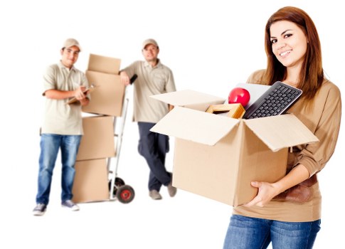 Packed boxes and furniture ready for transport in Fulham